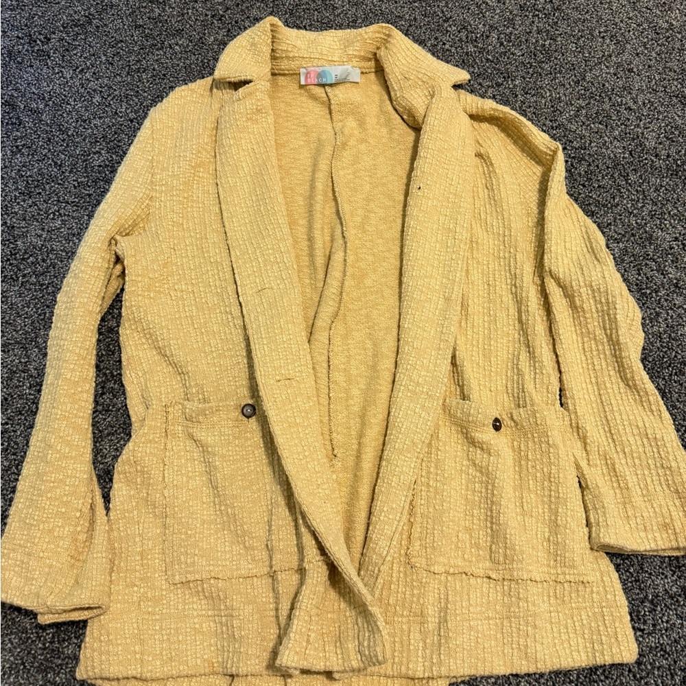 Free People Yellow Blazer Relaxed Fit